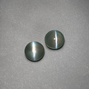 天然绿色Chrysoberyl Cat's Eye，透明，3.94毫米，透明/半透明
