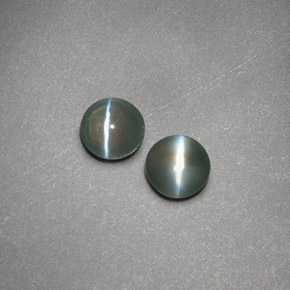 天然绿色Chrysoberyl Cat's Eye，透明，3.94毫米，透明/半透明