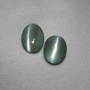 天然绿色Chrysoberyl Cat's Eye，透明，5.7×4.4毫米，透明/半透明