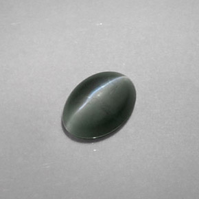 0.75克拉天然绿色Chrysoberyl Cat's Eye，透明，6×4.4毫米，透明/半透明