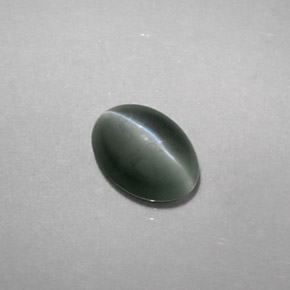 0.75克拉天然绿色Chrysoberyl Cat's Eye，透明，6×4.4毫米，透明/半透明