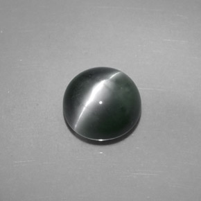 4.08克拉天然绿色Chrysoberyl Cat's Eye，圆形切割，8.20毫米，不透明