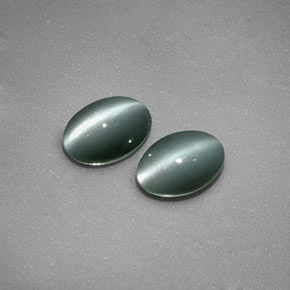 天然绿色Chrysoberyl Cat's Eye，椭圆形切割，5.9×4.1毫米，不透明