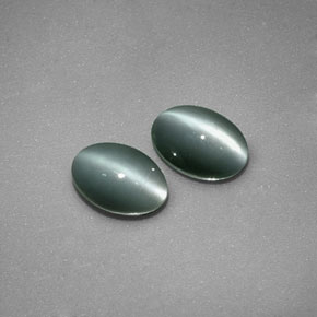 天然绿色Chrysoberyl Cat's Eye，椭圆形切割，5.9×4.1毫米，不透明