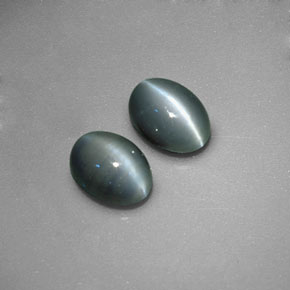 天然绿色Chrysoberyl Cat's Eye，椭圆形切割，5.4×4毫米，不透明