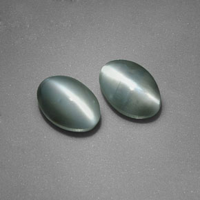 天然绿色Chrysoberyl Cat's Eye，椭圆形切割，6×4.2毫米，不透明