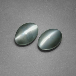 天然绿色Chrysoberyl Cat's Eye，椭圆形切割，6×4.2毫米，不透明