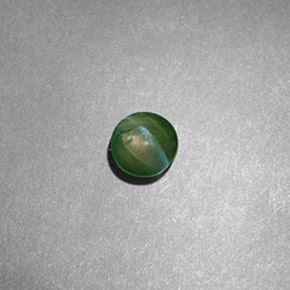 0.60克拉天然绿色Chrysoberyl Cat's Eye，圆形切割，4.81毫米，半透明