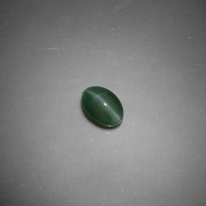 0.47克拉天然绿色Chrysoberyl Cat's Eye，椭圆形切割，5.7×4.1毫米，半透明