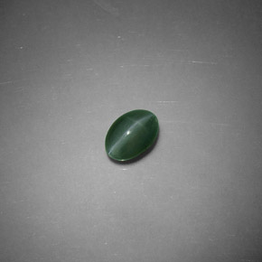 0.47克拉天然绿色Chrysoberyl Cat's Eye，椭圆形切割，5.7×4.1毫米，半透明