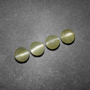 天然绿色Chrysoberyl Cat's Eye，透明，4.05毫米，透明/半透明