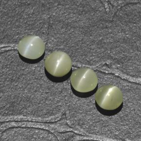 1.88天然绿色Chrysoberyl Cat's Eye，圆形切割，4.06毫米，半透明