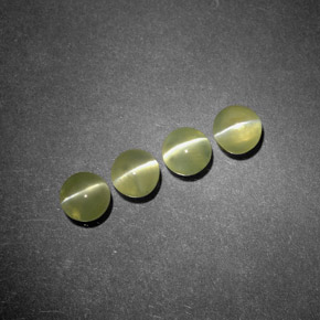 天然绿色Chrysoberyl Cat's Eye，透明，3.93毫米，透明/半透明
