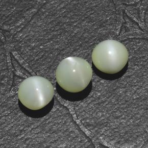 1.44天然绿色Chrysoberyl Cat's Eye，圆形切割，3.96毫米，半透明