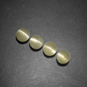 天然黄金色Chrysoberyl Cat's Eye，透明，3.99毫米，透明/半透明