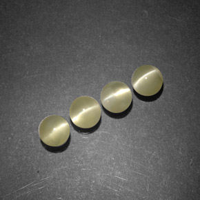天然黄金色Chrysoberyl Cat's Eye，透明，3.99毫米，透明/半透明