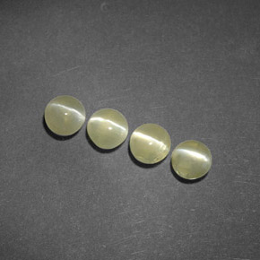 天然绿色Chrysoberyl Cat's Eye，透明，4.04毫米，透明/半透明