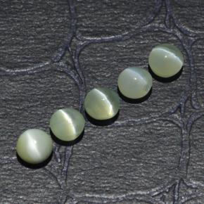 2.53天然绿色Chrysoberyl Cat's Eye，圆形切割，4.04毫米，半透明