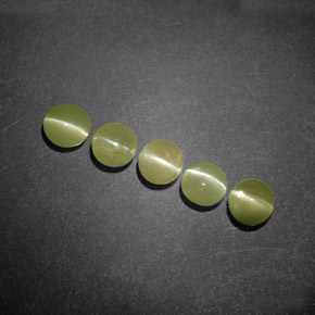 天然绿色Chrysoberyl Cat's Eye，透明，4.03毫米，透明/半透明