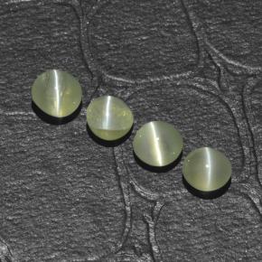 1.48天然绿色Chrysoberyl Cat's Eye，圆形切割，3.93毫米，半透明