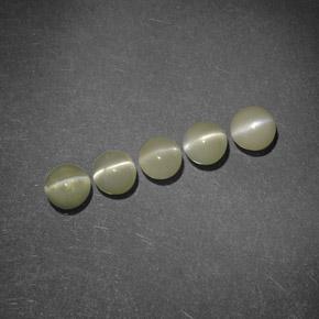 天然绿色Chrysoberyl Cat's Eye，透明，3.90毫米，透明/半透明