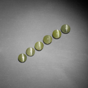 天然黄色Chrysoberyl Cat's Eye，透明，4.04毫米，透明/半透明