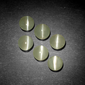 天然绿色Chrysoberyl Cat's Eye，透明，4.02毫米，透明/半透明