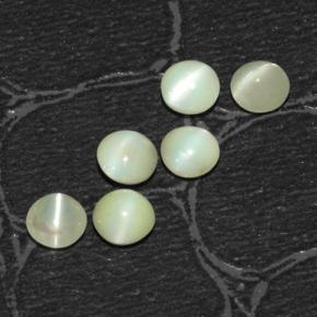 2.03天然绿色Chrysoberyl Cat's Eye，圆形切割，4.10毫米，半透明