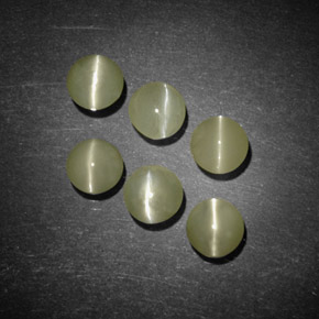 天然绿色Chrysoberyl Cat's Eye，透明，4.11毫米，透明/半透明