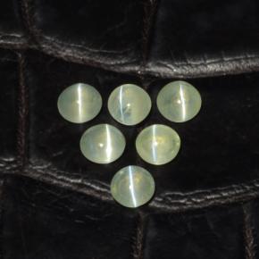 2.00天然绿色Chrysoberyl Cat's Eye，圆形切割，3.94毫米，半透明