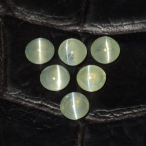 2.00天然绿色Chrysoberyl Cat's Eye，圆形切割，3.94毫米，半透明