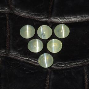2.00天然绿色Chrysoberyl Cat's Eye，圆形切割，3.94毫米，半透明