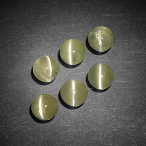 天然黄金色Chrysoberyl Cat's Eye，透明，4.14毫米，透明/半透明