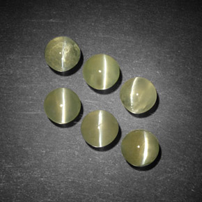 天然黄金色Chrysoberyl Cat's Eye，透明，4.14毫米，透明/半透明