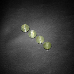 天然绿色Chrysoberyl Cat's Eye，透明，3.85毫米，透明/半透明