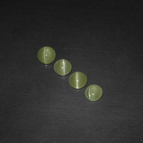 天然绿色Chrysoberyl Cat's Eye，透明，3.92毫米，透明/半透明