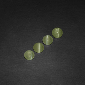 天然绿色Chrysoberyl Cat's Eye，透明，3.92毫米，透明/半透明