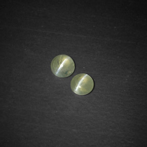 天然绿色Chrysoberyl Cat's Eye，透明，3.52毫米，透明/半透明