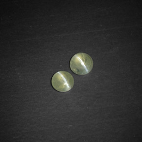 天然绿色Chrysoberyl Cat's Eye，透明，3.52毫米，透明/半透明