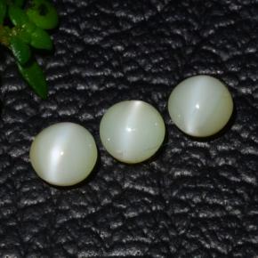 1.31天然绿色金绿宝石猫眼，圆形切割，4.00毫米，半透明