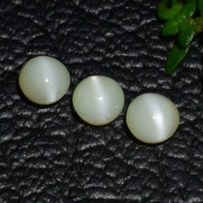 1.31天然绿色金绿宝石猫眼，圆形切割，4.00毫米，半透明