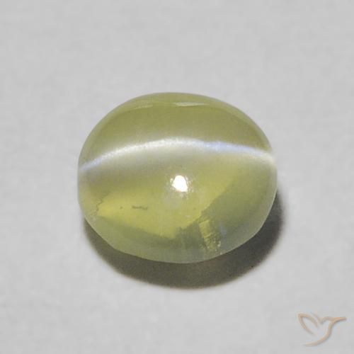 0.33ct 天然 黄绿色 金绿玉猫眼, 圆形的, 透明