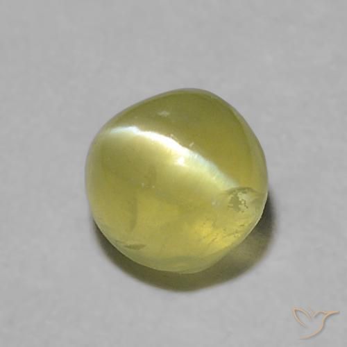 0.39ct 天然 浅绿色 金绿玉猫眼, 圆形的, 透明