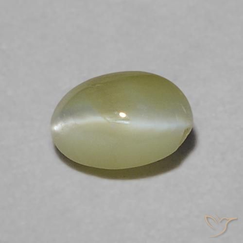 0.23ct 天然 黄绿色 金绿玉猫眼, 椭圆形, 半透明