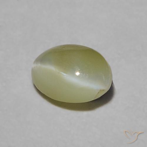 0.23克拉天然金绿玉猫眼，椭圆形，半透明