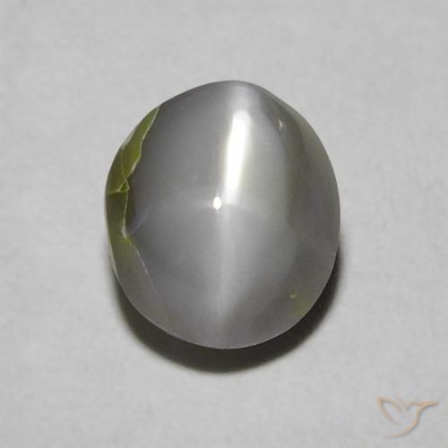 0.97ct 天然 中灰色 金绿玉猫眼, 椭圆形, 不透明