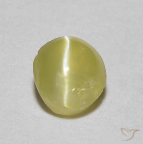 0.34ct 天然 浅金黄色 金绿玉猫眼, 椭圆形, 半透明