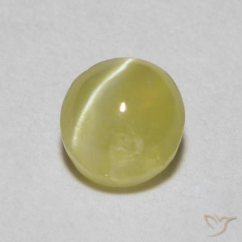 0.34克拉天然金绿玉猫眼，椭圆形，半透明