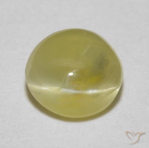 0.52ct 天然 淡黄色 金绿玉猫眼, 椭圆形, 半透明