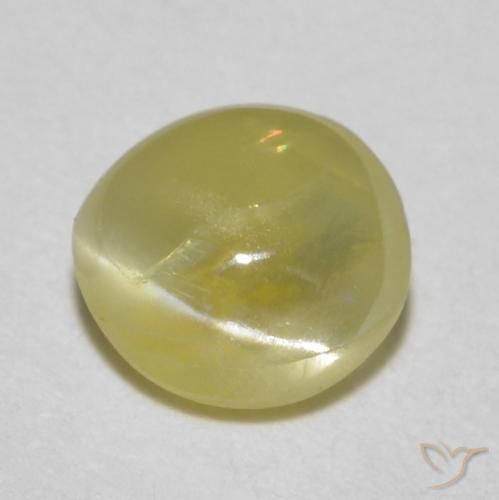 0.52克拉天然金绿玉猫眼，椭圆形，半透明